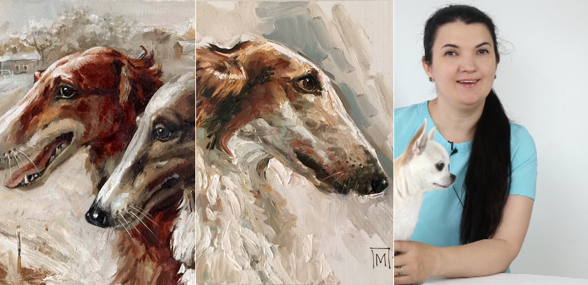 [Мария Павлова] [lectoroom] Две борзые. Этюд масло_0.png